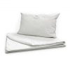 Amilian Baby Bettwäsche 7tlg Set mit Nestchen Kinderbettwäsche 100×135 Betthimmel Babybettwäsche für Baby Tupfen Grau Hellgrau (Vollstoffhimmel) 100% Baumwolle 100% Baumwolle Oberstoff: 100% Baumwolle, Füllung: 100% Polyester Oberstoff: 100% Baumwolle, Füllung: 100% Polyester - Image 2