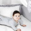 Amilian Baby Bettwäsche 7tlg Set mit Nestchen Kinderbettwäsche 100×135 Betthimmel Babybettwäsche für Baby Tupfen Grau Hellgrau (Vollstoffhimmel) 100% Baumwolle 100% Baumwolle Oberstoff: 100% Baumwolle, Füllung: 100% Polyester Oberstoff: 100% Baumwolle, Füllung: 100% Polyester - Image 6