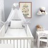 Amilian Baby Bettwäsche 7tlg Set mit Nestchen Kinderbettwäsche 100×135 Betthimmel Babybettwäsche für Baby Tupfen Grau Hellgrau (Chiffonhimmel) 100% Baumwolle 100% Polyester Oberstoff: 100% Baumwolle, Füllung: 100% Polyester Oberstoff: 100% Baumwolle, Füllung: 100% Polyester - Image 5