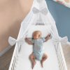 Amilian Baby Bettwäsche 7tlg Set mit Nestchen Kinderbettwäsche 100×135 Betthimmel Babybettwäsche für Baby Tupfen Grau Hellgrau (Chiffonhimmel) 100% Baumwolle 100% Polyester Oberstoff: 100% Baumwolle, Füllung: 100% Polyester Oberstoff: 100% Baumwolle, Füllung: 100% Polyester - Image 7