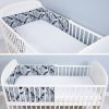 Amilian Bettumrandung Babybett weich Nestchen Kantenschutz Bettnestchen Kopfumrandung Zubehör für Laufstall Bettschlange 210 Monstera Grau Oberstoff: 100% Baumwolle, Füllung: 100% Polyester - Image 4