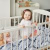 Amilian Bettumrandung Babybett weich Nestchen Kantenschutz Bettnestchen Kopfumrandung Zubehör für Laufstall Bettschlange 210 Monstera Grau Oberstoff: 100% Baumwolle, Füllung: 100% Polyester - Image 6