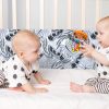 Amilian Bettumrandung Babybett weich Nestchen Kantenschutz Bettnestchen Kopfumrandung Zubehör für Laufstall Bettschlange 210 Monstera Grau Oberstoff: 100% Baumwolle, Füllung: 100% Polyester - Image 7