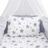 Amilian Baby Bettwäsche 7tlg Set mit Nestchen Kinderbettwäsche 100×135 Betthimmel Babybettwäsche für Baby Sternschnuppe Grau Hellgrau (Chiffonhimmel) 100% Baumwolle 100% Polyester Oberstoff: 100% Baumwolle, Füllung: 100% Polyester Oberstoff: 100% Baumwolle, Füllung: 100% Polyester - Image 3