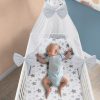 Amilian Baby Bettwäsche 7tlg Set mit Nestchen Kinderbettwäsche 100×135 Betthimmel Babybettwäsche für Baby Sternschnuppe Grau Hellgrau (Chiffonhimmel) 100% Baumwolle 100% Polyester Oberstoff: 100% Baumwolle, Füllung: 100% Polyester Oberstoff: 100% Baumwolle, Füllung: 100% Polyester - Image 7