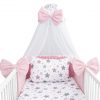 Amilian Baby Bettwäsche 7tlg Set mit Nestchen Kinderbettwäsche 100×135 Betthimmel Babybettwäsche für Baby Sternschnuppe Rosa (Chiffonhimmel) 100% Baumwolle 100% Polyester Oberstoff: 100% Baumwolle, Füllung: 100% Polyester Oberstoff: 100% Baumwolle, Füllung: 100% Polyester