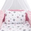 Amilian Baby Bettwäsche 7tlg Set mit Nestchen Kinderbettwäsche 100×135 Betthimmel Babybettwäsche für Baby Sternschnuppe Rosa (Chiffonhimmel) 100% Baumwolle 100% Polyester Oberstoff: 100% Baumwolle, Füllung: 100% Polyester Oberstoff: 100% Baumwolle, Füllung: 100% Polyester - Image 3