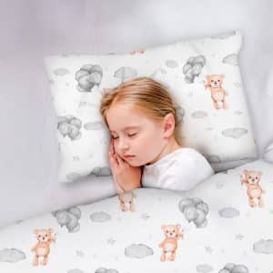 Amilian Babybettwäsche Set 100x135 cm – 2-teilig mit Kissenbezug 40x60 cm – Bettwäsche für Babybett; Kinderbett, 100 % Baumwolle – Kinderbettwäsche Jungen und Mädchen - Ballonbär - Image 4