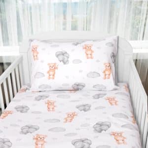 Amilian Babybettwäsche Set 100x135 cm – 2-teilig mit Kissenbezug 40x60 cm – Bettwäsche für Babybett; Kinderbett, 100 % Baumwolle – Kinderbettwäsche Jungen und Mädchen - Ballonbär - Image 7