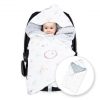 Amilian Baby Einschlagdecke, Babydecke, Fußsäck, Kuscheldecke mit Kapuze, universal für Babyschale, Autositz ca. 90×90 cm, Baby Car Seat Blanket B19 Oberstoff 1: 100% Baumwolle, Oberstoff 2 : 100% Polyester, Füllung: 100% Polyester - Image 2