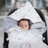 Amilian Baby Einschlagdecke, Babydecke, Fußsäck, Kuscheldecke mit Kapuze, universal für Babyschale, Autositz ca. 90×90 cm, Baby Car Seat Blanket B19 Oberstoff 1: 100% Baumwolle, Oberstoff 2 : 100% Polyester, Füllung: 100% Polyester - Image 5