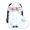 Amilian Baby Einschlagdecke, Babydecke, Fußsäck, Kuscheldecke mit Kapuze, universal für Babyschale, Autositz ca. 90×90 cm, Baby Car Seat Blanket B20 Oberstoff 1: 100% Baumwolle, Oberstoff 2 : 100% Polyester, Füllung: 100% Polyester - Image 2