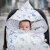 Amilian Baby Einschlagdecke, Babydecke, Fußsäck, Kuscheldecke mit Kapuze, universal für Babyschale, Autositz ca. 90×90 cm, Baby Car Seat Blanket B20 Oberstoff 1: 100% Baumwolle, Oberstoff 2 : 100% Polyester, Füllung: 100% Polyester - Image 5