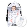 Amilian Baby Einschlagdecke, Babydecke, Fußsäck, Kuscheldecke mit Kapuze, universal für Babyschale, Autositz ca. 90×90 cm, Baby Car Seat Blanket B21 Oberstoff 1: 100% Baumwolle, Oberstoff 2 : 100% Polyester, Füllung: 100% Polyester - Image 2