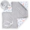 Amilian Baby Einschlagdecke, Babydecke, Fußsäck, Kuscheldecke mit Kapuze, universal für Babyschale, Autositz ca. 90×90 cm, Baby Car Seat Blanket B21 Oberstoff 1: 100% Baumwolle, Oberstoff 2 : 100% Polyester, Füllung: 100% Polyester - Image 4