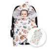 Amilian Baby Einschlagdecke, Babydecke, Fußsäck, Kuscheldecke mit Kapuze, universal für Babyschale, Autositz ca. 90×90 cm, Baby Car Seat Blanket B22 Oberstoff 1: 100% Baumwolle, Oberstoff 2 : 100% Polyester, Füllung: 100% Polyester - Image 2