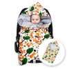 Amilian Baby Einschlagdecke, Babydecke, Fußsäck, Kuscheldecke mit Kapuze, universal für Babyschale, Autositz ca. 90×90 cm, Baby Car Seat Blanket B23 Oberstoff 1: 100% Baumwolle, Oberstoff 2 : 100% Polyester, Füllung: 100% Polyester - Image 2