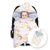 Amilian Baby Einschlagdecke, Babydecke, Fußsäck, Kuscheldecke mit Kapuze, universal für Babyschale, Autositz ca. 90×90 cm, Baby Car Seat Blanket B25 Oberstoff 1: 100% Baumwolle, Oberstoff 2 : 100% Polyester, Füllung: 100% Polyester - Image 2