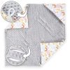 Amilian Baby Einschlagdecke, Babydecke, Fußsäck, Kuscheldecke mit Kapuze, universal für Babyschale, Autositz ca. 90×90 cm, Baby Car Seat Blanket B25 Oberstoff 1: 100% Baumwolle, Oberstoff 2 : 100% Polyester, Füllung: 100% Polyester - Image 4