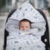 Amilian Baby Einschlagdecke, Babydecke, Fußsäck, Kuscheldecke mit Kapuze, universal für Babyschale, Autositz ca. 90×90 cm, Baby Car Seat Blanket B28 Oberstoff 1: 100% Baumwolle, Oberstoff 2 : 100% Polyester, Füllung: 100% Polyester - Image 5