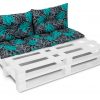 Bankauflage Gartenbankauflage Stuhlkissen Rückenkissen Bankkissen für Gartenbank Palettenkissen SET: 40x120cm + 2 x 40x60cm 02 Oberstoff: 100% Baumwolle, Füllung: 100% Polyester