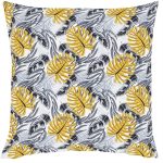 Amilian Dekokissen Kissenbezug Kissen 80cm x 80cm Monstera Grau Senfgelb
