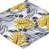 Amilian Dekokissen Kissenbezug Kissen 80cm x 80cm Monstera Grau Senfgelb - Image 4