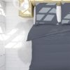 2-teilig Set: Bettwäsche 135x200, aus Baumwolle, mit Hotelverschluß: Bettbezug 135x200, Kopfkissenbezug Kissenhülle: 80x80cm Anthrazit 100% Baumwolle - Image 4