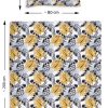 2-teilig Set: Bettwäsche 135x200, aus Baumwolle, mit Hotelverschluß: Bettbezug 135x200, Kopfkissenbezug Kissenhülle: 80x80cm Monstera Grau Senfgelb 100% Baumwolle - Image 3