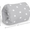 Baby kleines Stillkissen mit Füllung; Stillmuff, Muff: ca. 22x20cm, für Unterwegs; Arm Tunnel; Armkissen, beim Stillen; breastfeeding pillow Sternchen Grau Oberstoff: 100% Baumwolle, Füllung: 100% Polyester - Image 2