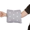 Baby kleines Stillkissen mit Füllung; Stillmuff, Muff: ca. 22x20cm, für Unterwegs; Arm Tunnel; Armkissen, beim Stillen; breastfeeding pillow Sternchen Grau Oberstoff: 100% Baumwolle, Füllung: 100% Polyester - Image 3