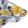 Amilian Baumwollstoff Meterware, Stoffe, Stoffreste: ca. 160cm x 100cm, zum Nähen, für Patchwork 100% Baumwolle, Baumwollstoff, Monstera Grau Senfgelb 100% Baumwolle