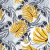 Amilian Baumwollstoff Meterware, Stoffe, Stoffreste: ca. 160cm x 100cm, zum Nähen, für Patchwork 100% Baumwolle, Baumwollstoff, Monstera Grau Senfgelb 100% Baumwolle - Image 7
