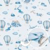 Amilian Baumwollstoff Meterware, Stoffe, Stoffreste: ca. 160cm x 200cm, zum Nähen, für Patchwork 100% Baumwolle, Baumwollstoff, Ballons Flugzeuge 100% Baumwolle - Image 7