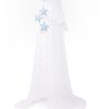 Amilian Himmel mit Schleife für Baby Bett, Stubenwagen, Babywiege, Kinderbett, Kinderzimmer; Baldachin; Betthimmel: Chiffonhimmel Mond/Sternchen Hellblau 100% Polyester