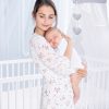 Amilian Himmel mit Schleife für Baby Bett, Stubenwagen, Babywiege, Kinderbett, Kinderzimmer; Baldachin; Betthimmel:Chiffonhimmel Stern/Herzen Hellgrau 100% Polyester - Image 6