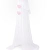 Amilian Himmel mit Schleife für Baby Bett, Stubenwagen, Babywiege, Kinderbett, Kinderzimmer; Baldachin; Betthimmel:Chiffonhimmel Stern/Herzen Hellrosa 100% Polyester