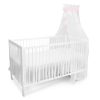 Amilian Himmel mit Schleife für Baby Bett, Stubenwagen, Babywiege, Kinderbett, Kinderzimmer; Baldachin; Betthimmel:Chiffonhimmel Stern/Herzen Hellrosa 100% Polyester - Image 2