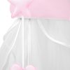 Amilian Himmel mit Schleife für Baby Bett, Stubenwagen, Babywiege, Kinderbett, Kinderzimmer; Baldachin; Betthimmel:Chiffonhimmel Stern/Herzen Hellrosa 100% Polyester - Image 3