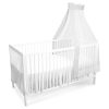Amilian Himmel mit Schleife für Baby Bett, Stubenwagen, Babywiege, Kinderbett, Kinderzimmer; Baldachin; Betthimmel: Chiffonhimmel Sternchen Hellgrau 100% Polyester - Image 2