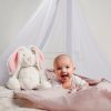 Amilian Himmel mit Schleife für Baby Bett, Stubenwagen, Babywiege, Kinderbett, Kinderzimmer; Baldachin; Betthimmel: Chiffonhimmel Sternchen Hellgrau 100% Polyester - Image 4