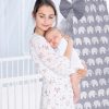 Amilian Himmel mit Schleife für Baby Bett, Stubenwagen, Babywiege, Kinderbett, Kinderzimmer ; Baldachin; Betthimmel: Vollstoffhimmel Elefant Grau 100% Baumwolle - Image 6