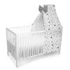 Amilian Himmel mit Schleife für Baby Bett, Stubenwagen, Babywiege, Kinderbett, Kinderzimmer ; Baldachin; Betthimmel: Vollstoffhimmel Gute Nacht Grau 100% Baumwolle - Image 2