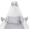 Amilian Baby Bettwäsche 7tlg Set mit Nestchen Kinderbettwäsche 100×135 Betthimmel Babybettwäsche für Baby Fuchs Stern (A3)/ Sternchen Weiß auf Rosa (Vollstoffhimmel) 100% Baumwolle 100% Baumwolle Oberstoff: 100% Baumwolle, Füllung: 100% Polyester Oberstoff: 100% Baumwolle, Füllung: 100% Polyester