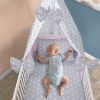 Amilian Baby Bettwäsche 7tlg Set mit Nestchen Kinderbettwäsche 100×135 Betthimmel Babybettwäsche für Baby Fuchs Stern (A3)/ Sternchen Weiß auf Rosa (Vollstoffhimmel) 100% Baumwolle 100% Baumwolle Oberstoff: 100% Baumwolle, Füllung: 100% Polyester Oberstoff: 100% Baumwolle, Füllung: 100% Polyester - Image 7