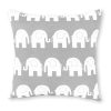 Amilian Dekorative Kissenhülle Kissenbezug Kopfkissenbezug 50×50 für Dekokissen Sofakissen Kissen deko Reißverschluss Kinder Deko Elefant Grau 100% Baumwolle
