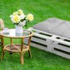 Bankauflage Gartenbankauflage Stuhlkissen Rückenkissen Sitzpolster Bankkissen für Gartenbank Palettenkissen 60x120cm Pünktchen Klein Grau Oberstoff: 100% Baumwolle, Füllung: 100% Polyester - Image 5