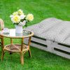 Bankauflage Gartenbankauflage Stuhlkissen Rückenkissen Sitzpolster Bankkissen für Gartenbank Palettenkissen 80x120cm Sternchen Grau Oberstoff: 100% Baumwolle, Füllung: 100% Polyester - Image 5