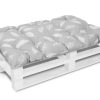 Bankauflage Gartenbankauflage Stuhlkissen Rückenkissen Sitzpolster Bankkissen für Gartenbank Palettenkissen 80x120cm Feder Grau Oberstoff: 100% Baumwolle, Füllung: 100% Polyester