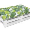 Bankauflage Gartenbankauflage Stuhlkissen Rückenkissen Sitzpolster Bankkissen für Gartenbank Palettenkissen 80x120cm Blätter Grün Oberstoff: 100% Baumwolle, Füllung: 100% Polyester
